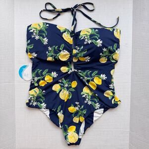 WET Swimsuit Womens XL Lemon Print One Piece Resort Cruise Padded NEW $208